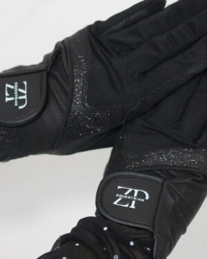 Glitter Gloves ZP Gloves Black Glitter EQUESTRIAN